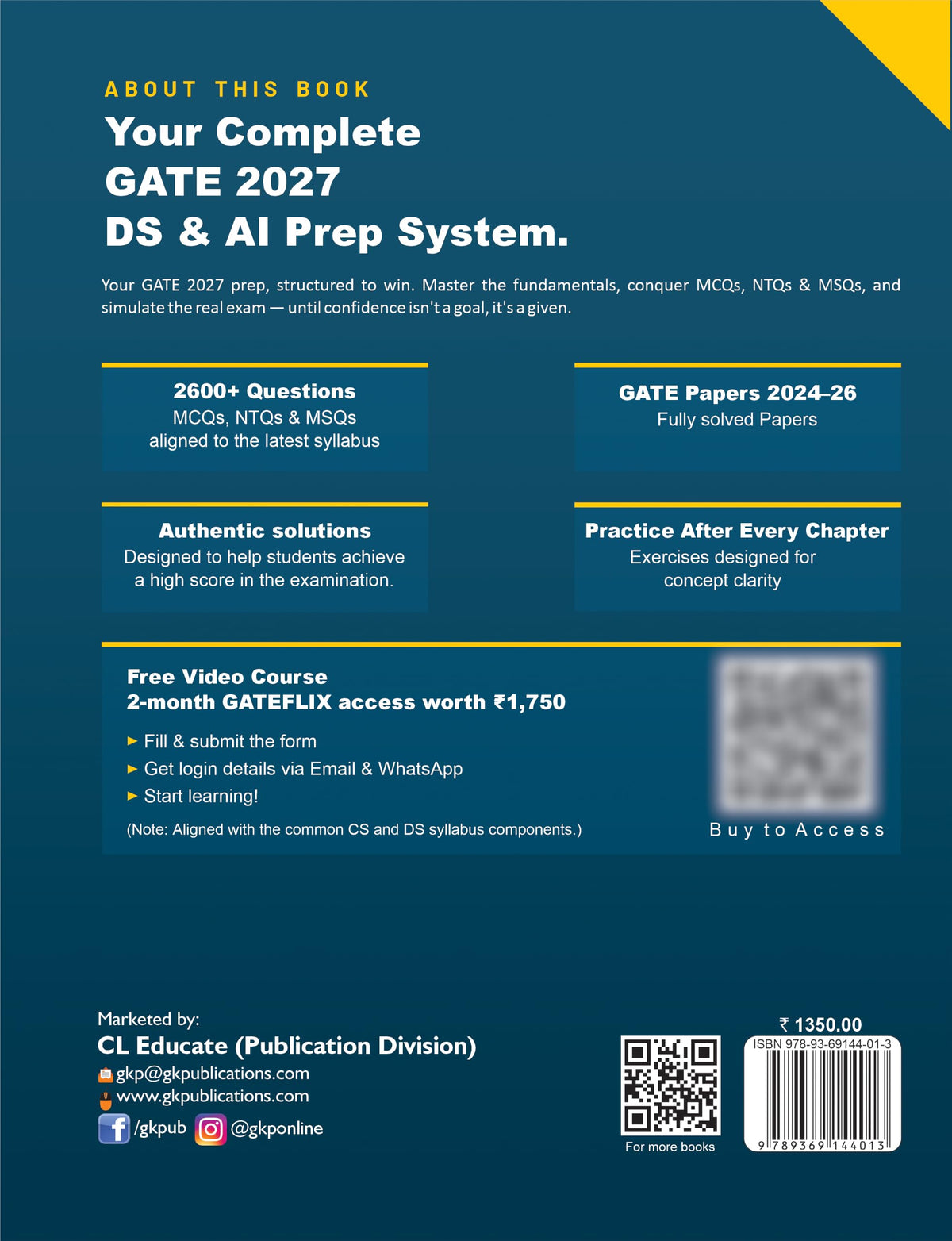 GATE DA 2027 : Data Science & Artificial Intelligence Study Guide | Includes 2026-2024 Latest Solved Papers | 2600+ MCQs, NTQs & MSQs with Detailed ... Guide 2600+ MCQs Solved Papers 2024-2026