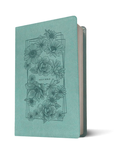Nlt Premium Value Thinline Bible, Filament Enabled Edition (Leatherlike, Bouquet Teal): New Living Translation, Bouquet Teal, Leatherlike, Premium Value Thinline Bible, Filament Enabled Edition