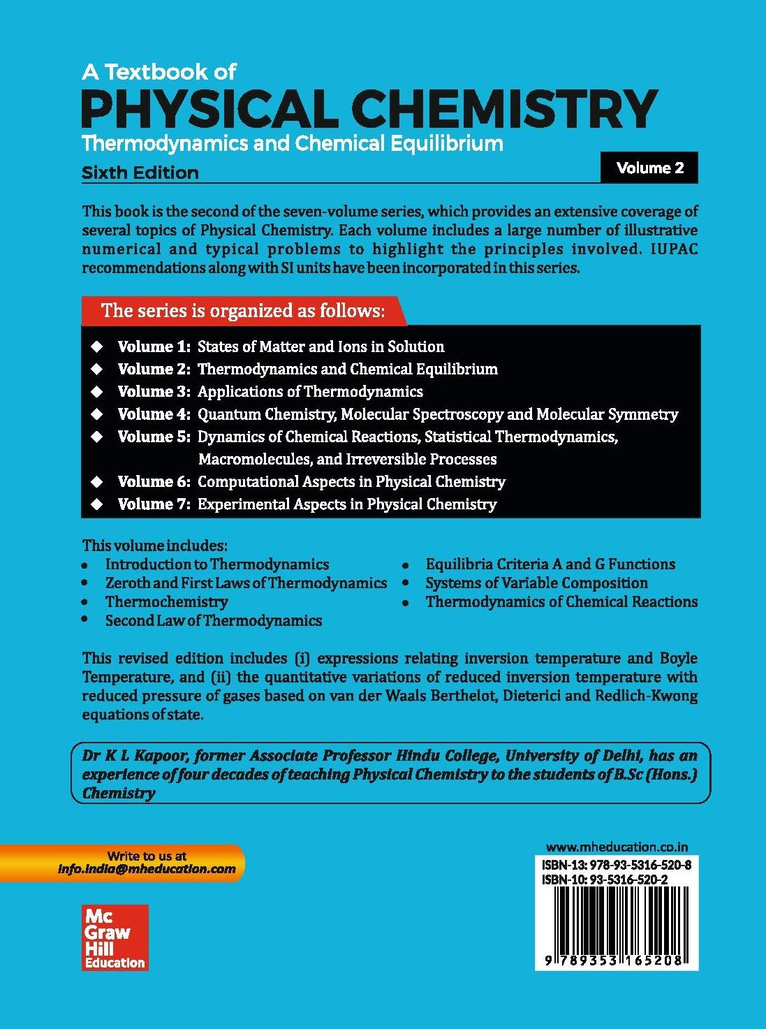 A Textbook of Physical Chemistry, Thermodynamics and Chemical Equilibrium (SI Units) - Vol. 2 | 6th Edition