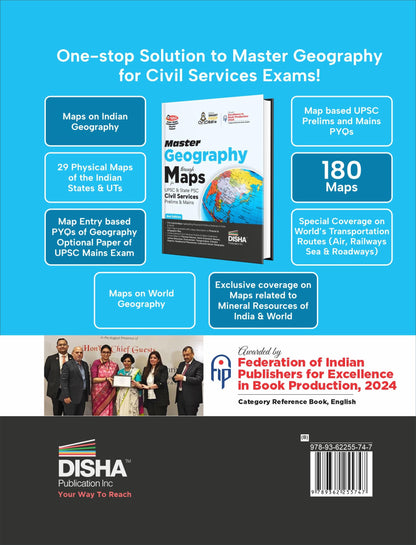 Disha Master Geography through Maps for UPSC & State PSC Civil Services Prelim & Main Exams 2nd Edition | Previous Year Questions PYQs | 180 Maps 4 ... Advice, Infographics, Charts & Tables