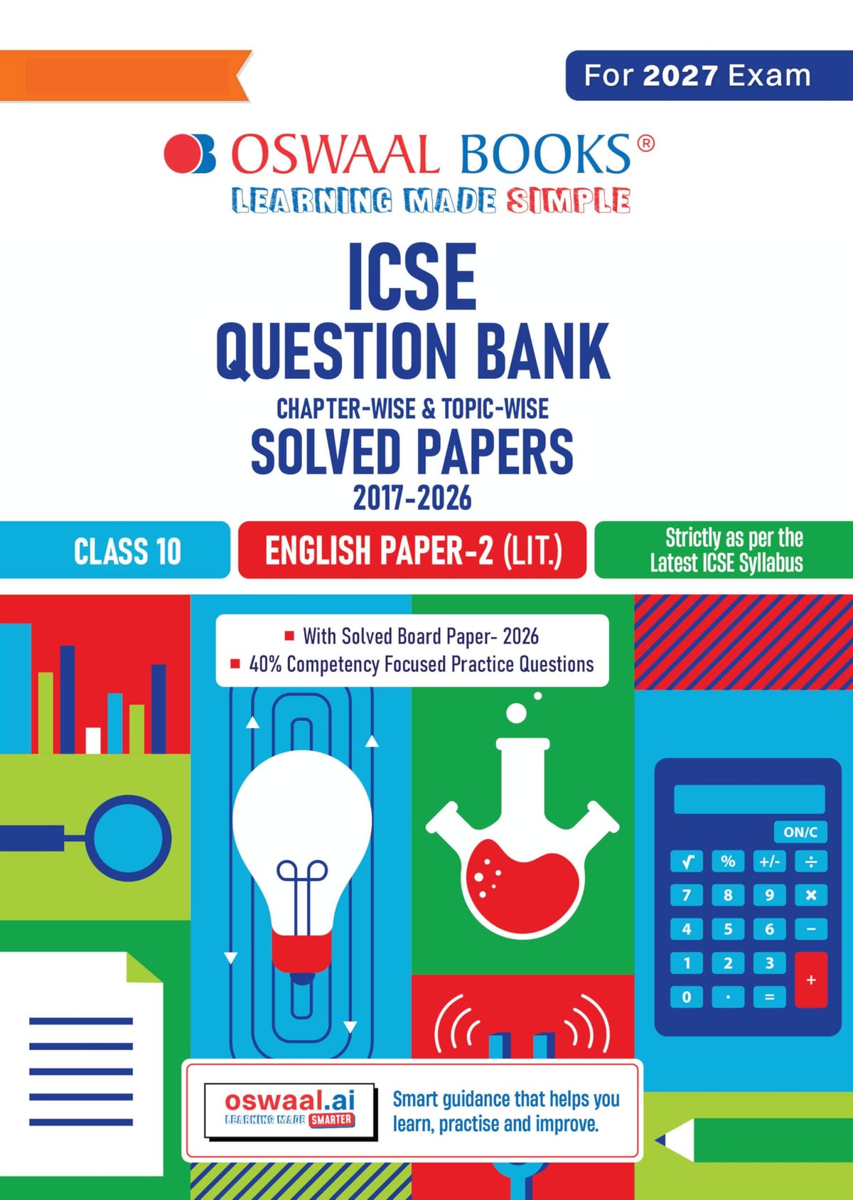 Oswaal Class 10 ICSE Question Bank English Paper-2 Literature (2017-2026) | For 2027 Exam Chapter-wise & Topic-wise with Competency Based Questions | Includes 2026 Paper- fully solved