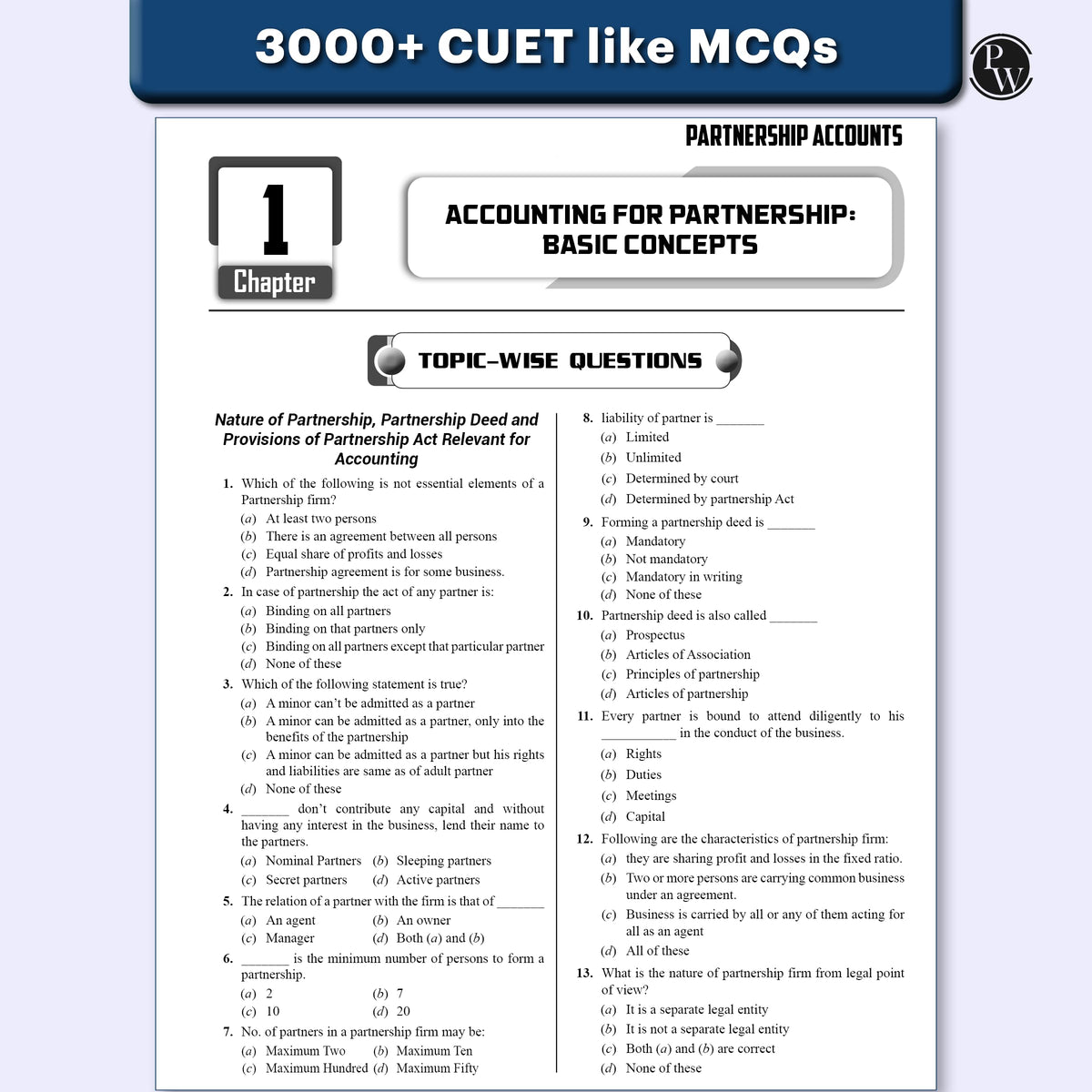 PW CUET (UG) Accountancy, Business Studies & Economics Combo Set of 3 Books Chapterwise & Topicwise Question Bank For 2026 Exam | Theory, Exercise, PYQ (2025-2022) & Mock Tests