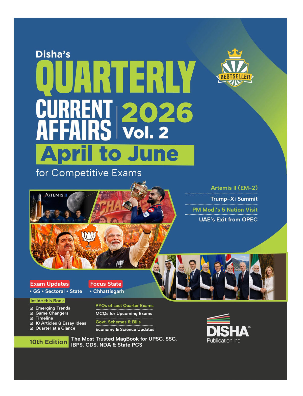 Disha Quarterly Current Affairs 2026 Vol. 2 (April to June) for Competitive Exams 10th 4 color Edition | Must for UPSC & State PSC Civil Services, SSC, NDA, CDS, Bank PO/ Clerk, RRB
