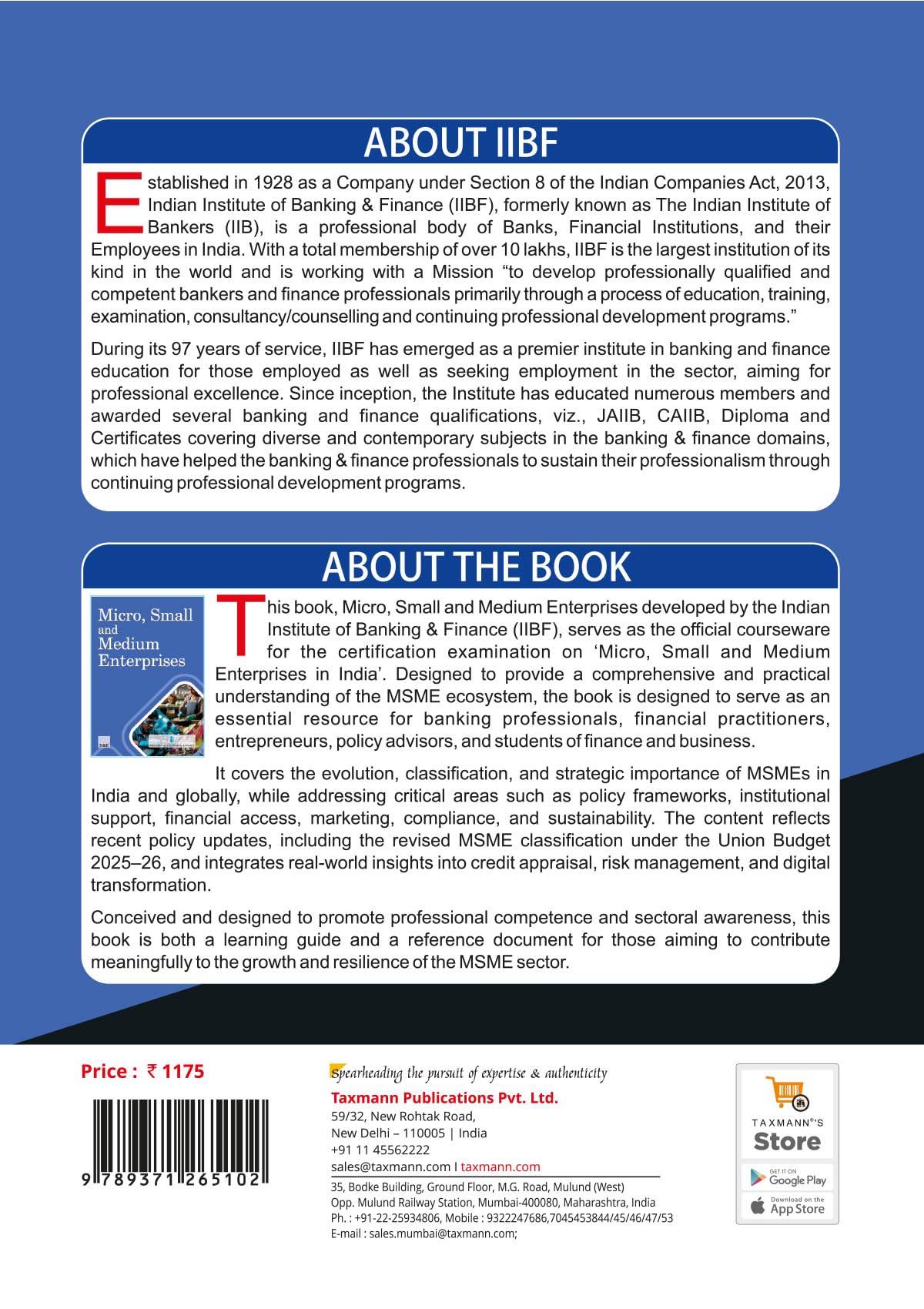 IIBF X Taxmann's Micro Small and Medium Enterprises – Practice-oriented Handbook that Offers a Complete | Policy-aligned | Digitally Informed Overview of India's MSME Ecosystem