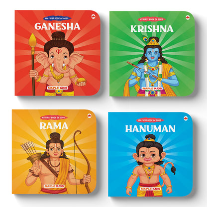 Story Books for Kids - Krishna, Hanuman, Ganesha, Rama (Set of 4 Books) - Illustrated Board Book for Children - Cultural and Traditional Stories for ... Mythology Stories for Kids - Age 0 - 2 Years