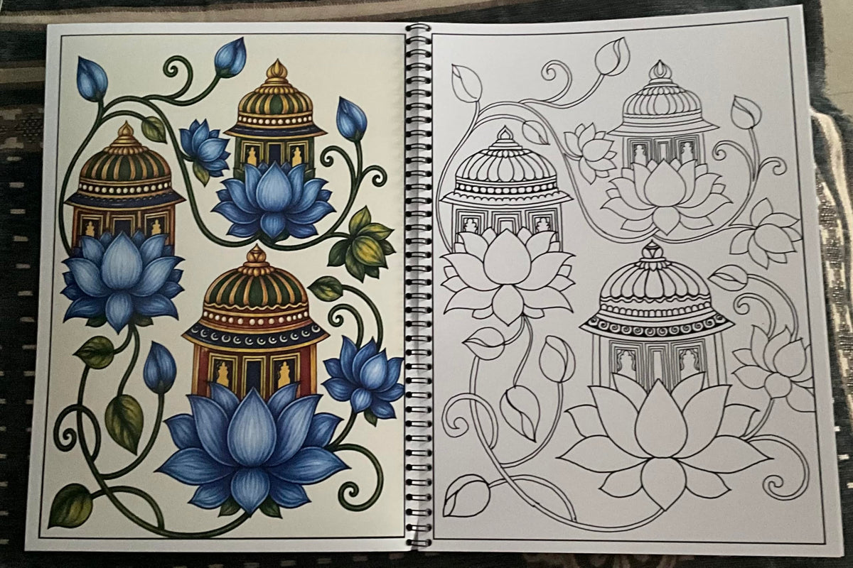 Basic Pichwai Art Course for Beginners | Step-by-Step Learning with Coloring Practice | A4 Size | Premium 200 GSM Paper