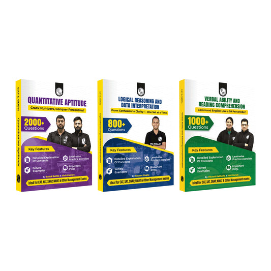 PW MBAWALLAH Quantitative Aptitude, Verbal Ability & Reading Comprehension, Logical Reasoning & Data Interpretation Combo Set of 3 Books | Ideal For CAT & OMETs