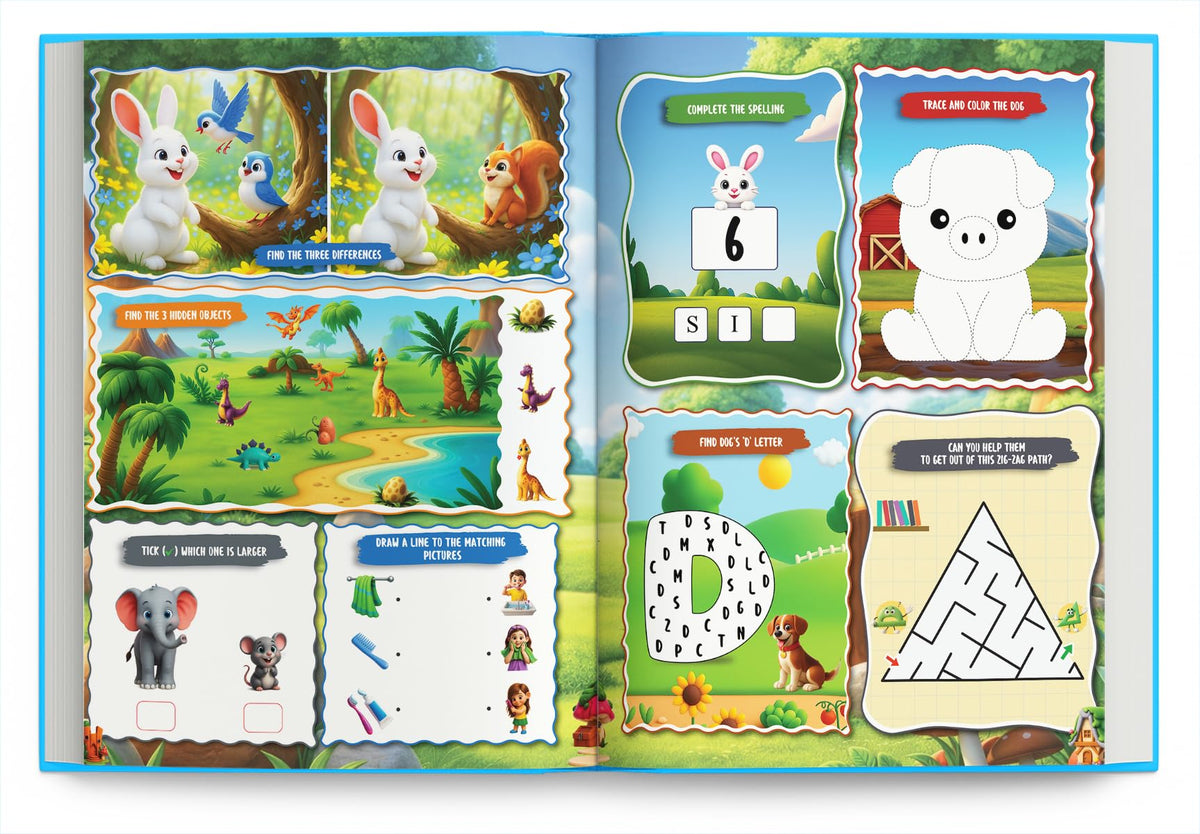 Activity Book for 4 Year Old | Best Selling 1001 Brain Booster Books for 4+ Year Old Children | Kids Activity Book - Puzzles, Mazes, Colouring, Dot-To-Dot, Matching, Seek & Find, Spot the Difference
