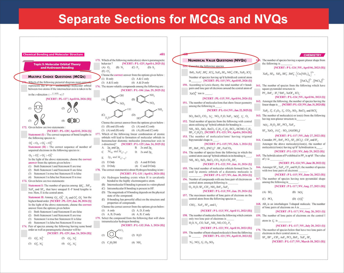 Disha Errorless 202 Chemistry Chapter-wise & Topic-wise 25 Year JEE Main Previous Year Solved Papers (2026 - 2002) 10th Edn |100% New Syllabus JEE MAINS PYQ Book with Detailed Solutions | For JEE 2027