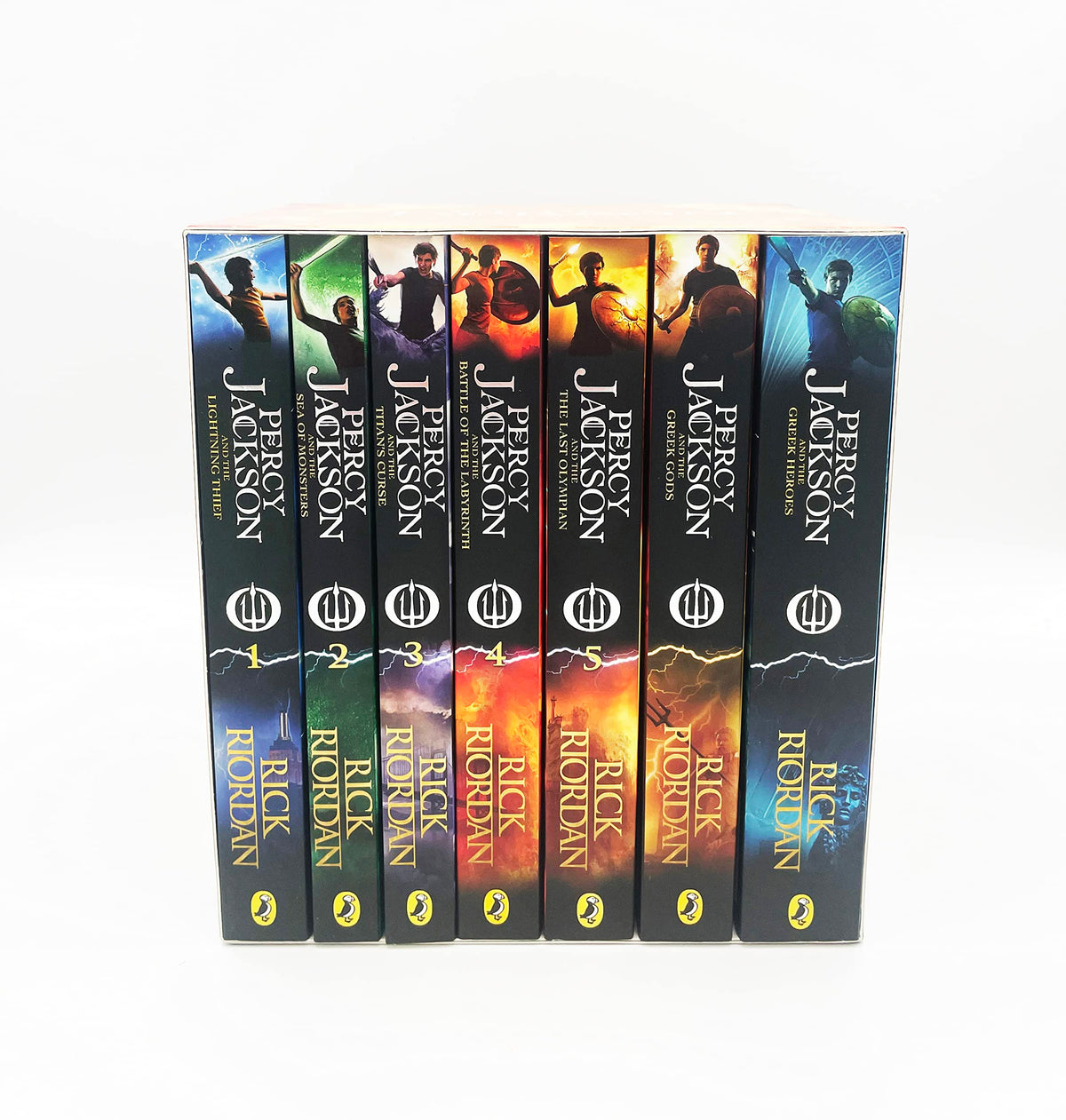 The Essential Percy Jackson Collection (7 Books Set) by Rick Riordan (Lightning Thief, Sea of Monsters, Titan's Curse, Battle of Labyrinth, Last Olympian, Greek Heroes, Greek Gods)