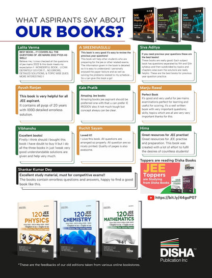 Disha 144 JEE Main Chemistry Online (2023-2012) & Offline (2018-2002) Chapter-wise+Topic-wise Previous Years Solved Papers 7th Edition|NCERT Chapterwise PYQ Question Bank with 100% Detailed Solutions