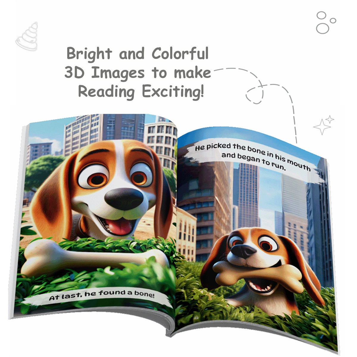 Set of 10 Moral Story Books for Kids, Short Illustrated Bedtime Stories with 3D Animated Images, Read-Aloud Story Books for 3-6 Years