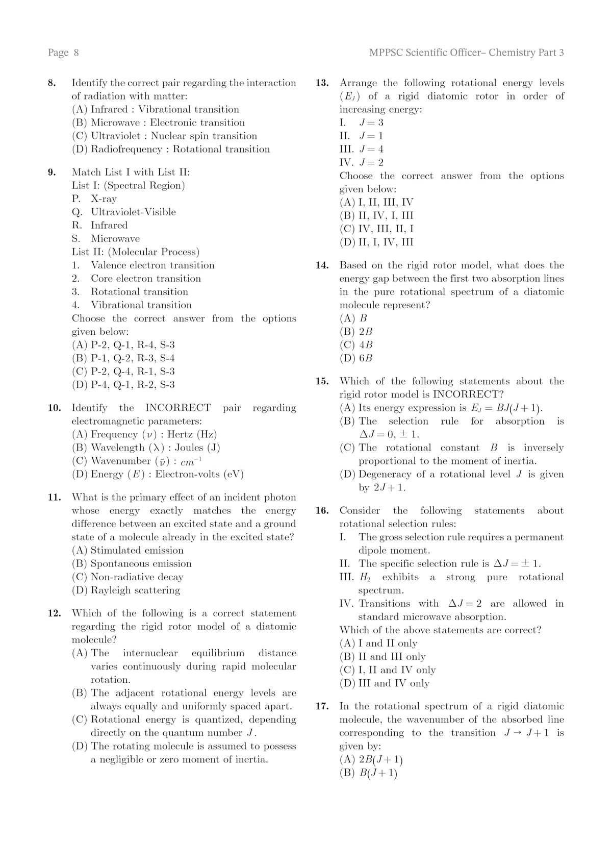 MPPSC Scientific Officer 2026 Chemistry Book 3 of 3 Chapterwise MCQ Bank | MCQs with Full Explanation | As per Latest MPPSC Syllabus