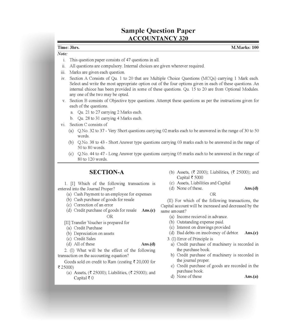 TOP NIOS Class 12 Accountancy T-320 English Medium Guide (Including Objective Type MCQs) | Updated with Latest Syllabus and Exam Pattern as per NIOS Latest Notification