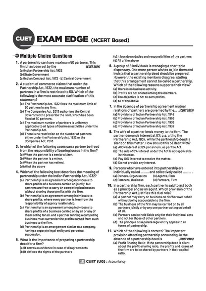 Arihant CUET UG Accountancy Chapterwise Notes & Question Bank 2026 | Based on Latest NTA Pattern | Chapterwise Quick Notes, NCERT Based MCQs, Case & ... + CUET 2025 Solved Paper | English Medium