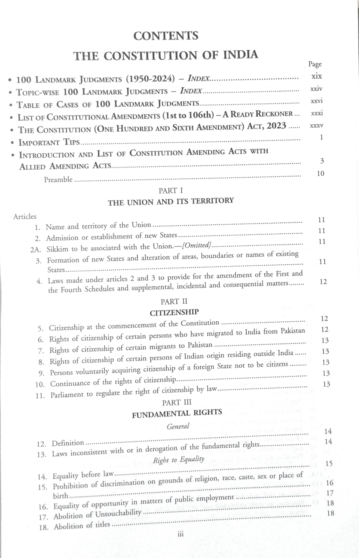 The Constitution of India Bare Act with Comments (As Amended by 106th Constitutional Amendment Act, 2023) | 100 Landmark Supreme Court Judgments (1950–2024) | Complete & Updated Edition 2026