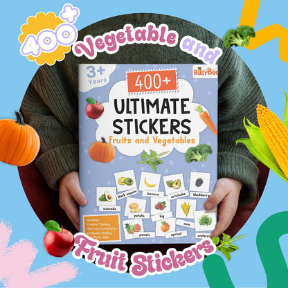 Pegasus 400+ Ultimate Stickers Book for Children - Fruits and Vegetables for 3+ Years Kids | Stickers for Classroom Activity