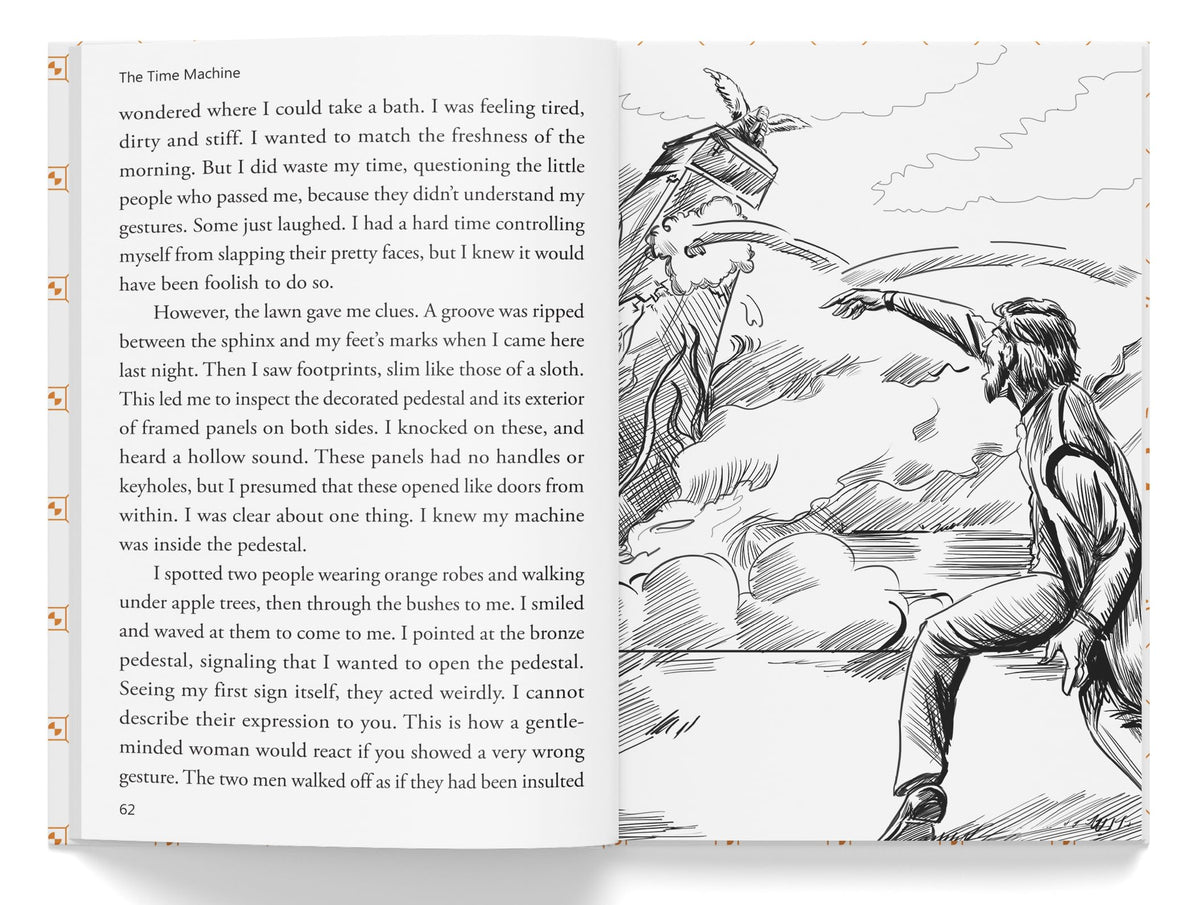 Time Machine: Illustrated Abridged Children Classics English Novel With Review Questions(Hardback)