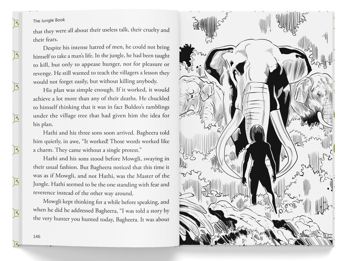 The Jungle Book | Illustrated Abridged Children Classics English Novel With Review Questions (Hardback)
