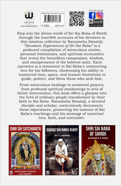 Devotees Experiences Of Sai Sai Baba | H.H Narasimha Swamiji | Book in English Edition | Shri Saibaba Satcharitra | Shree Sai Baba Samartha Satcharita ... Sairam Shraddha Saburi Sabka Malik Ek