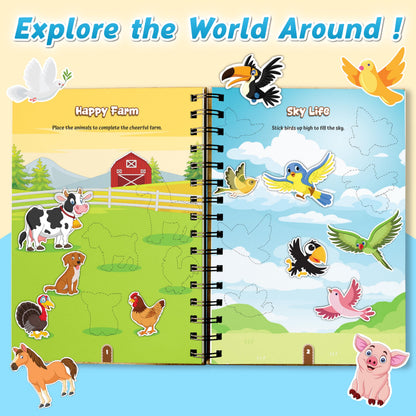 500+ Ultimate Stickers Activity Book for Kids Ages 2-5 Years, Theme Based Reusable Stickers, Fun Learning & Educational Book for Toddlers