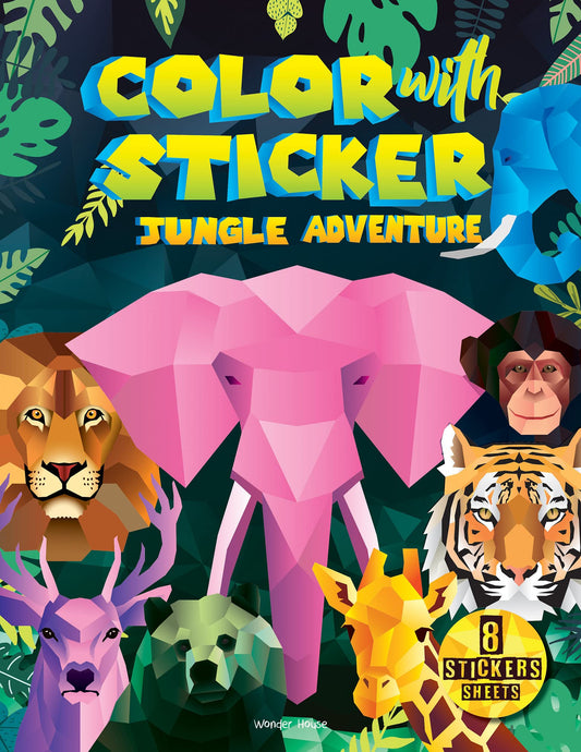 Color with sticker Jungle Adventure book cover