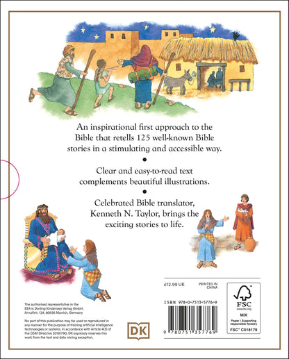 A Child's First Bible | 125 Illustrated Bible Stories from the Old & New Testament | Baby’s First Bible Gift | Kids Bible Storybook