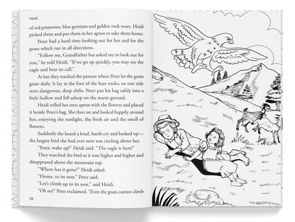 Heidi : Illustrated Abridged Children Classics English Novel with Review Questions