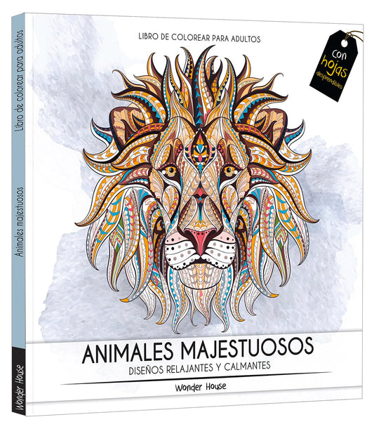 Adult Colouring Books Majestic Animals - Spanish