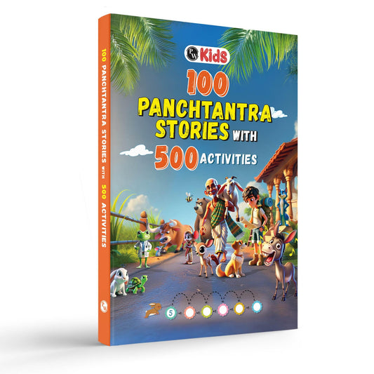 100 Panchatantra Moral Story Book for Kids, Includes The Monkey & The Cats, The Thirsty Crow, 500+ Linked Activities with Bright Pictures, ... Kids 4-8 Years (100+ Panchtantra Story Book)