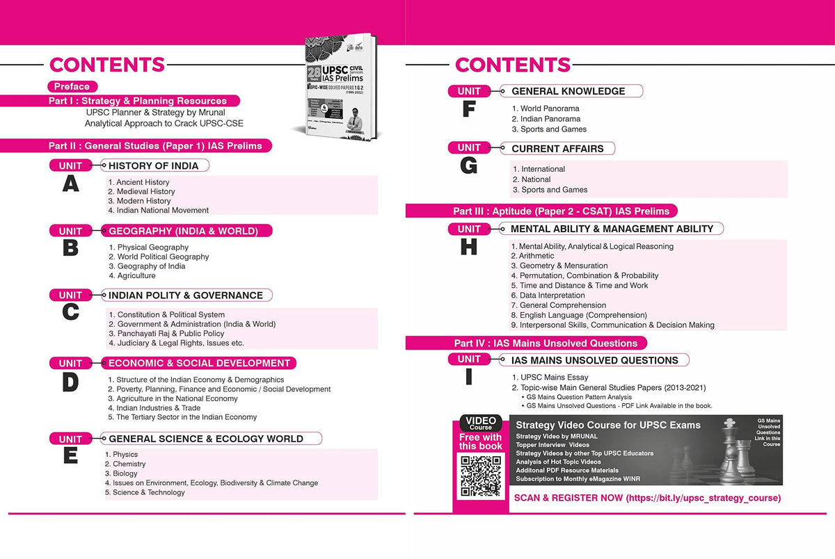 28 Years UPSC Civil Services IAS Prelims Topic-wise Solved Papers 1 & 2 (1995 - 2022) 13th Edition