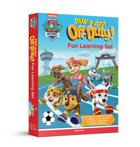 Nickelodeon Paw Patrol - Paw Patrol off Duty! : Fun Learning Set (With Wipe And Clean Mats, Coloring book cover