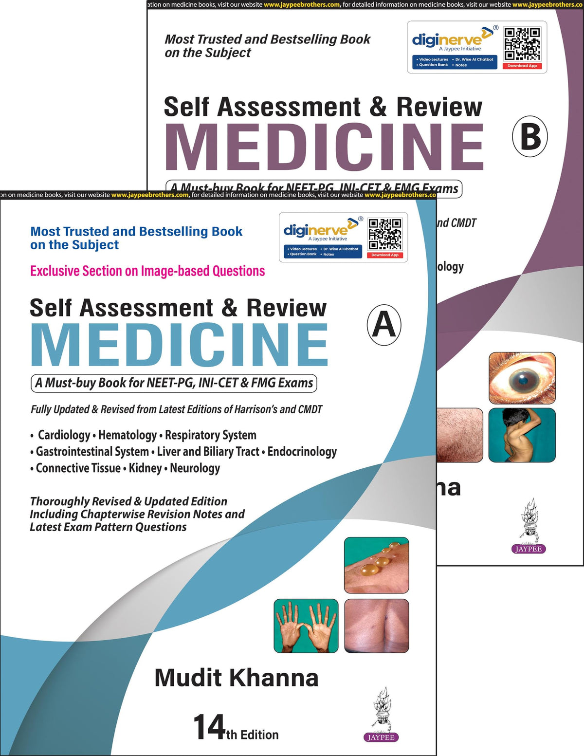Self Assessment & Review Medicine (2 Vols Set), 14/E for NEET PG, INI-CET and FMGE Aspirants | Image-based Questions, Comparative Tables, Latest Exam Pattern MCQs, and NEET PG Solved Questions