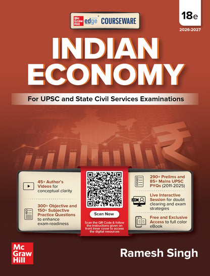 Indian Economy Courseware, 18e by Ramesh Singh for UPSC 2026 | 290+ Solved Online Prelims PYQs (2011-2025) | 85+ Online Mains PYQs (2011-2025) | 45+ Author Videos | Economic Survey & Union Budget