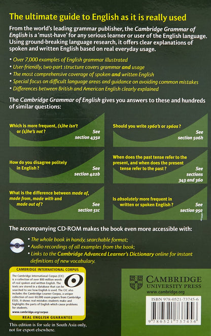 Cambridge Grammar Of English A Comprehensive Guide W/Cd