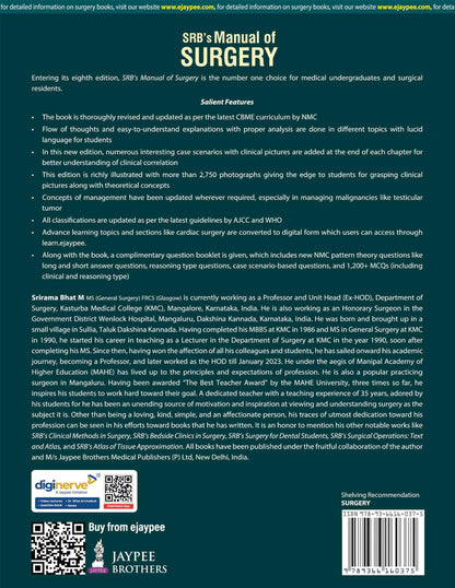 SRB's Manual of Surgery, 8/E for MBBS Students, Surgical Residents and NEET PG Aspirants | Includes Complimentary Exam Prep Booklet: 2,750+ Clinical Photographs, Case Scenarios, and 1,000+ MCQs