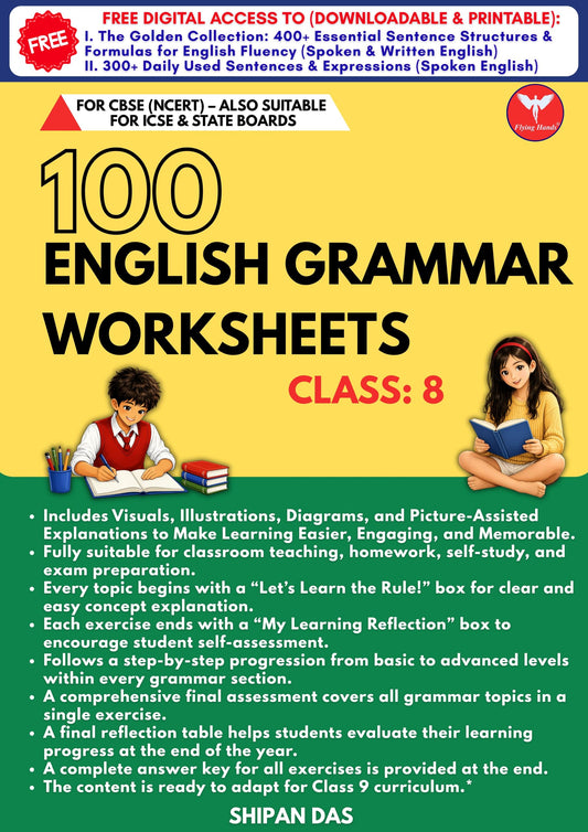 100 English Grammar Worksheets for Class 8
