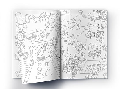 Doodle Coloring For Kids - Blue Edition