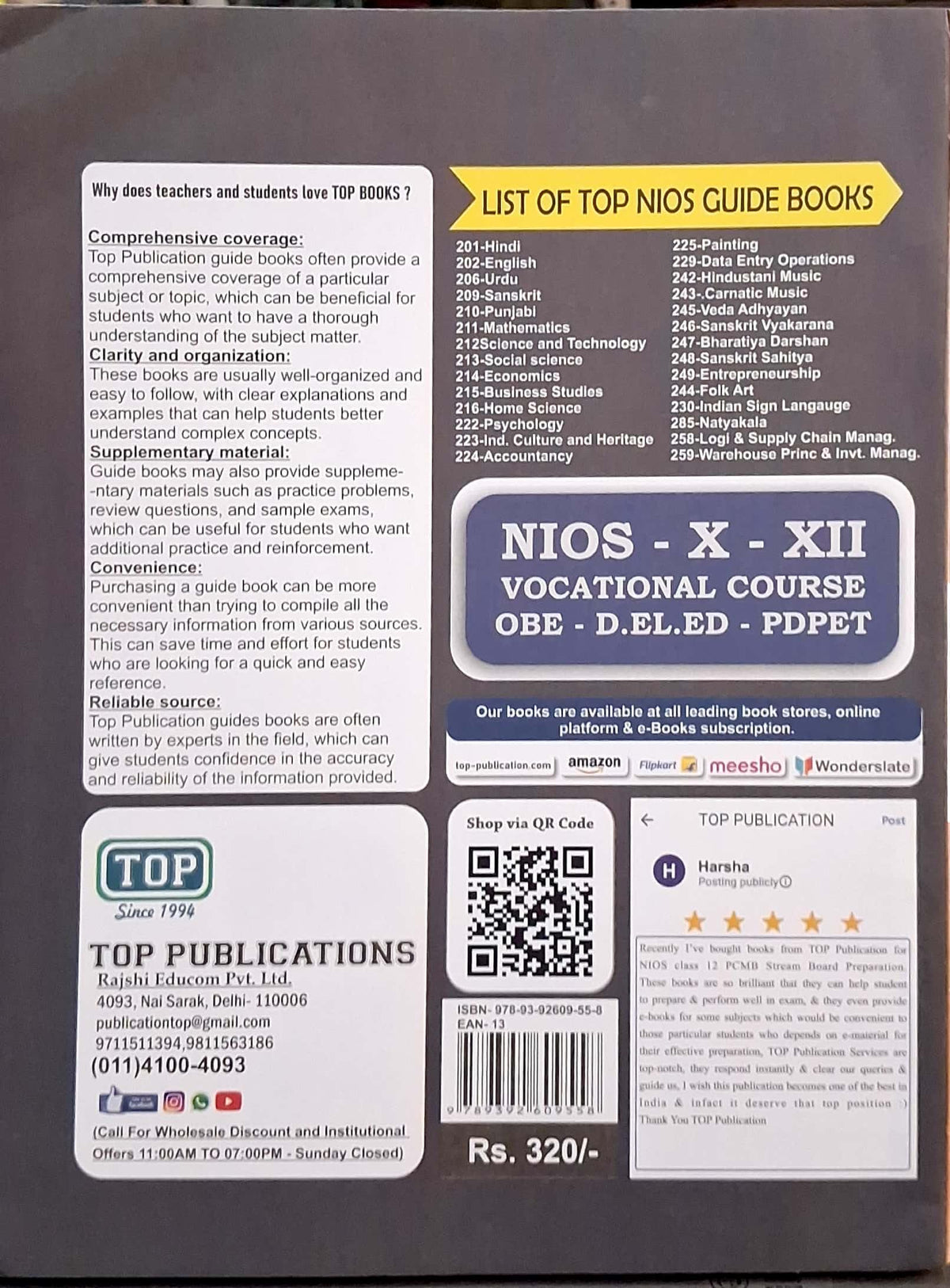 TOP NIOS Business Studies Guide Class 10 (T-215)