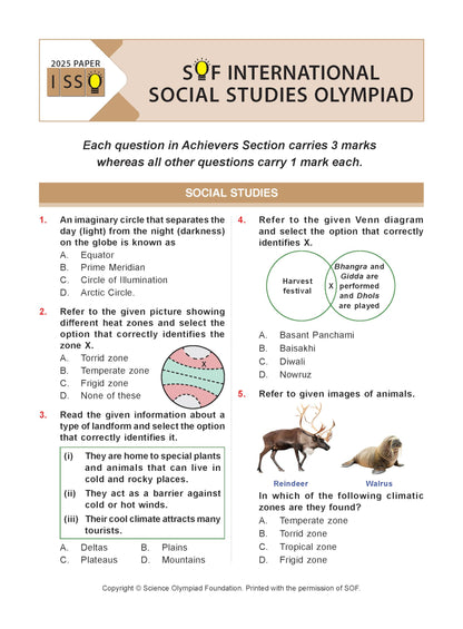 MTG International Social-Studies Olympiad (ISSO) Workbook Class 5 - Chapter-wise MCQs with Achievers Section - SOF Olympiad Books For 2026-27 Exam