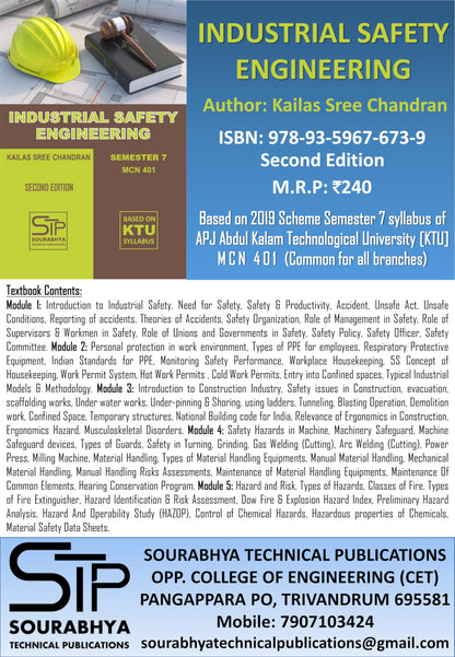 Industrial Safety Engineering KTU MCN401 Semester 7 2019 Scheme [Paperback] Kailas Sree Chandran