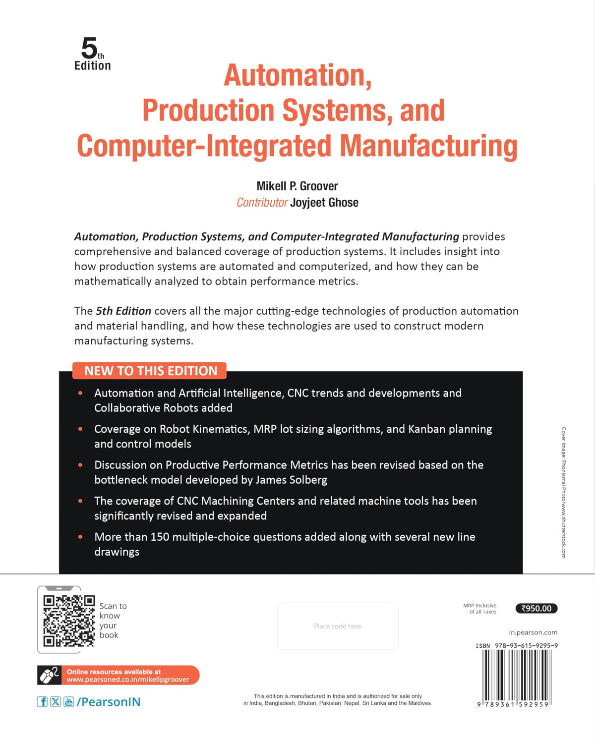 Automation, Production Systems, and Computer-Integrated Manufacturing, 5th Edition by Pearson