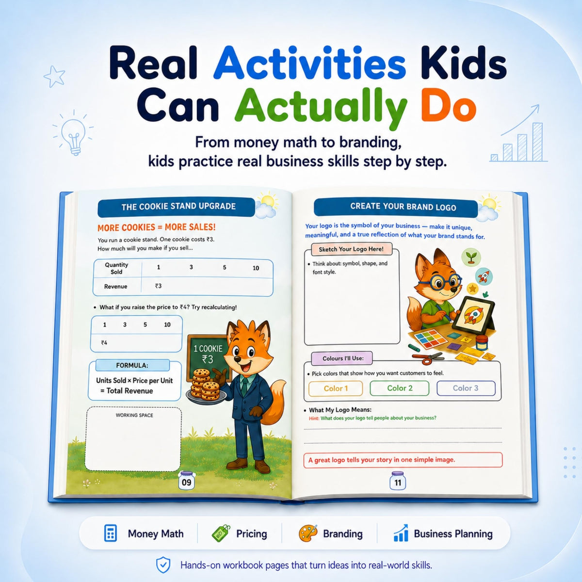 Young Hustlers – Financial Literacy & Entrepreneurship Workbook for Kids Ages 6-14 | 4-Book Money Management & Business Skills Activity Set (Young Hustlers Series)
