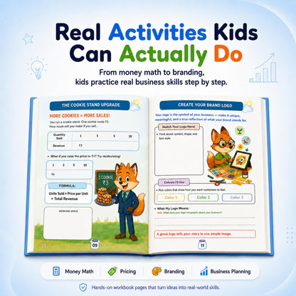 Young Hustlers – Financial Literacy & Entrepreneurship Workbook for Kids Ages 6-14 | 4-Book Money Management & Business Skills Activity Set (Young Hustlers Series)