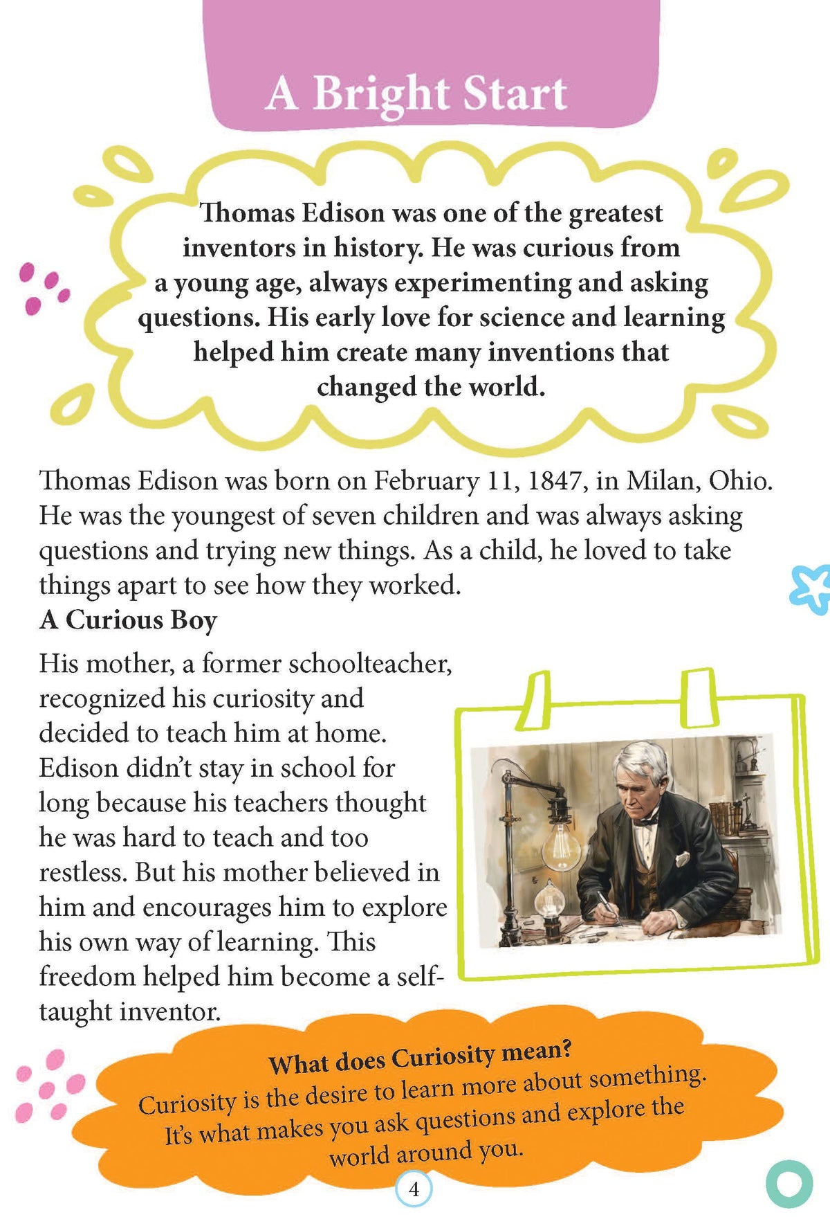 Thomas Edison Biography for Kids Age 6–12 Years – Inspiring Illustrated Biography Book from Icons of Inspiration Series | Discover Invention, Curiosity & Innovation