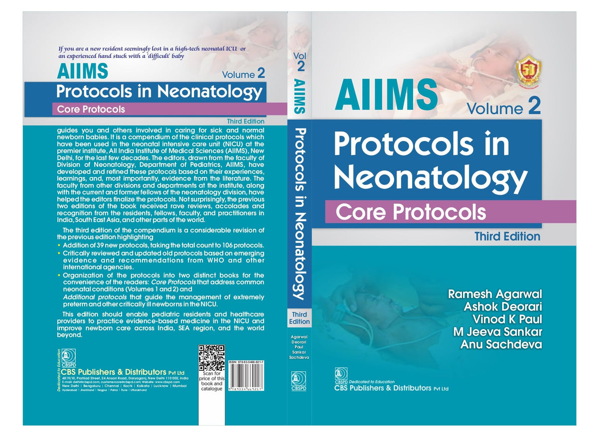 AIIMS Protocols In Neonatology Core Protocols 2 Vol Set 3rd Reprint Edition (PB 2025): 1,2