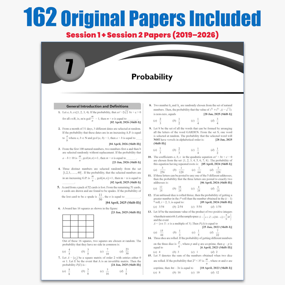 PW JEE Main 8 Years (2019-2026) PYQs Physics, Chemistry, Maths Combo Set of 3 Books | All 162 Sets Previous Years Solved Papers For JEE Main 2027 Exams | Concentrate on Relevance