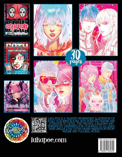 Reverse Coloring Book Anime: Unlock the Artistic Journey - Reverse and Watercolor Fun for Adults - Captivating Book with Calming Flow of Colors