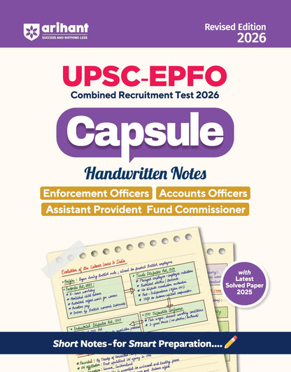 Arihant UPSC EPFO 2026 Combo | EO, AO,APFC | Complete Syllabus, Latest Exam Pattern, Capsule Notes | 5 Solved Papers & 10 Practice Sets | 2025 Solved Paper with Detailed Explanations | Revised Edition