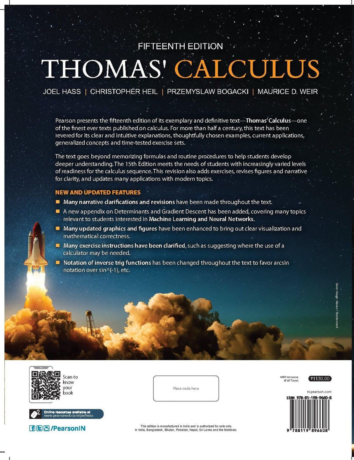 Thomas' Calculus 15th Edition | GATE, JEE, B.Tech, BSc Mathematics | Differential Calculus, Integration, Vector Calculus | Hass | Pearson